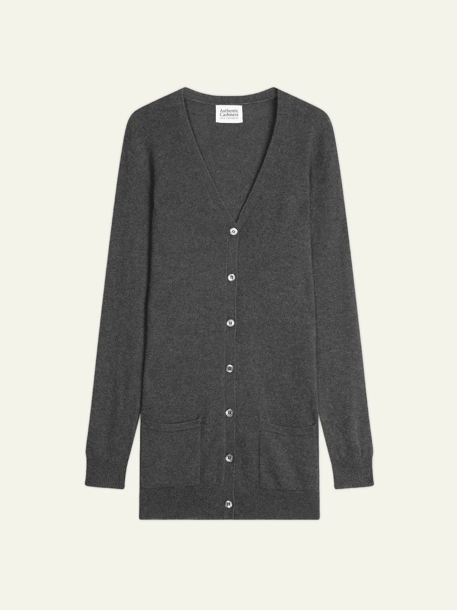 CIMET cardigan col V anthracite chiné