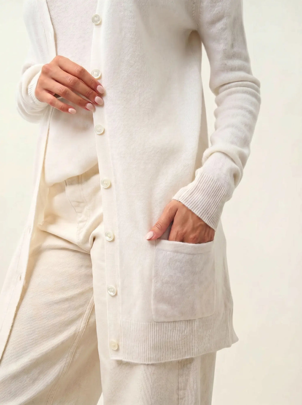 CIMET strickjacke v-ausschnitt elfenbein