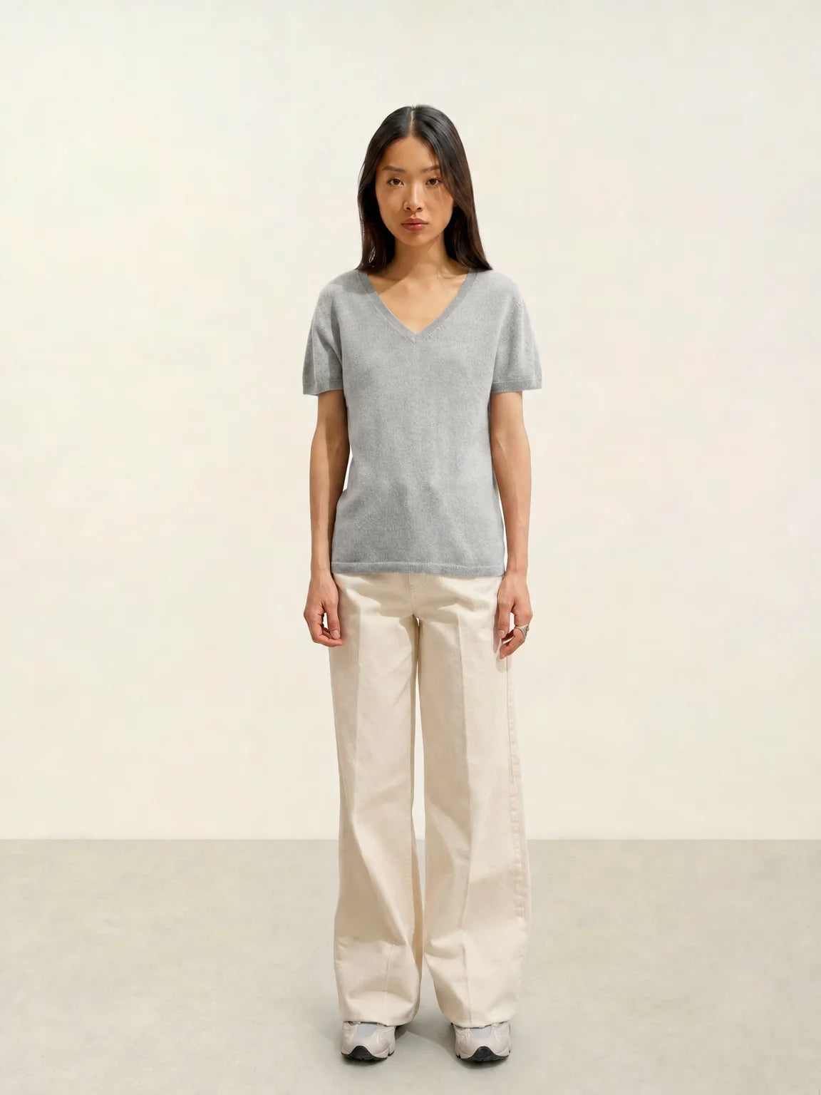KALI t-shirt col V nuage chiné
