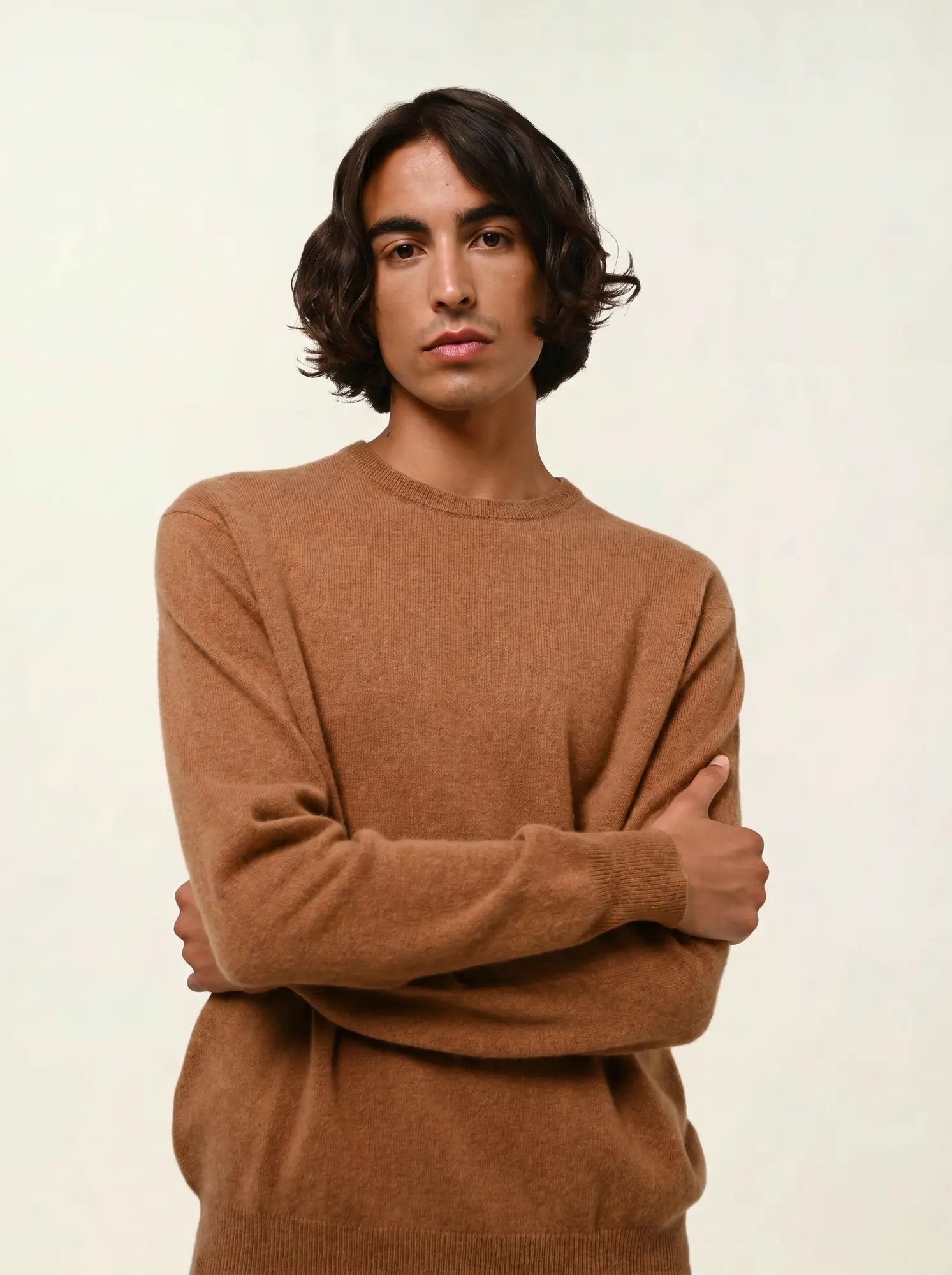 AIGLIÈRE pull col rond noisette
