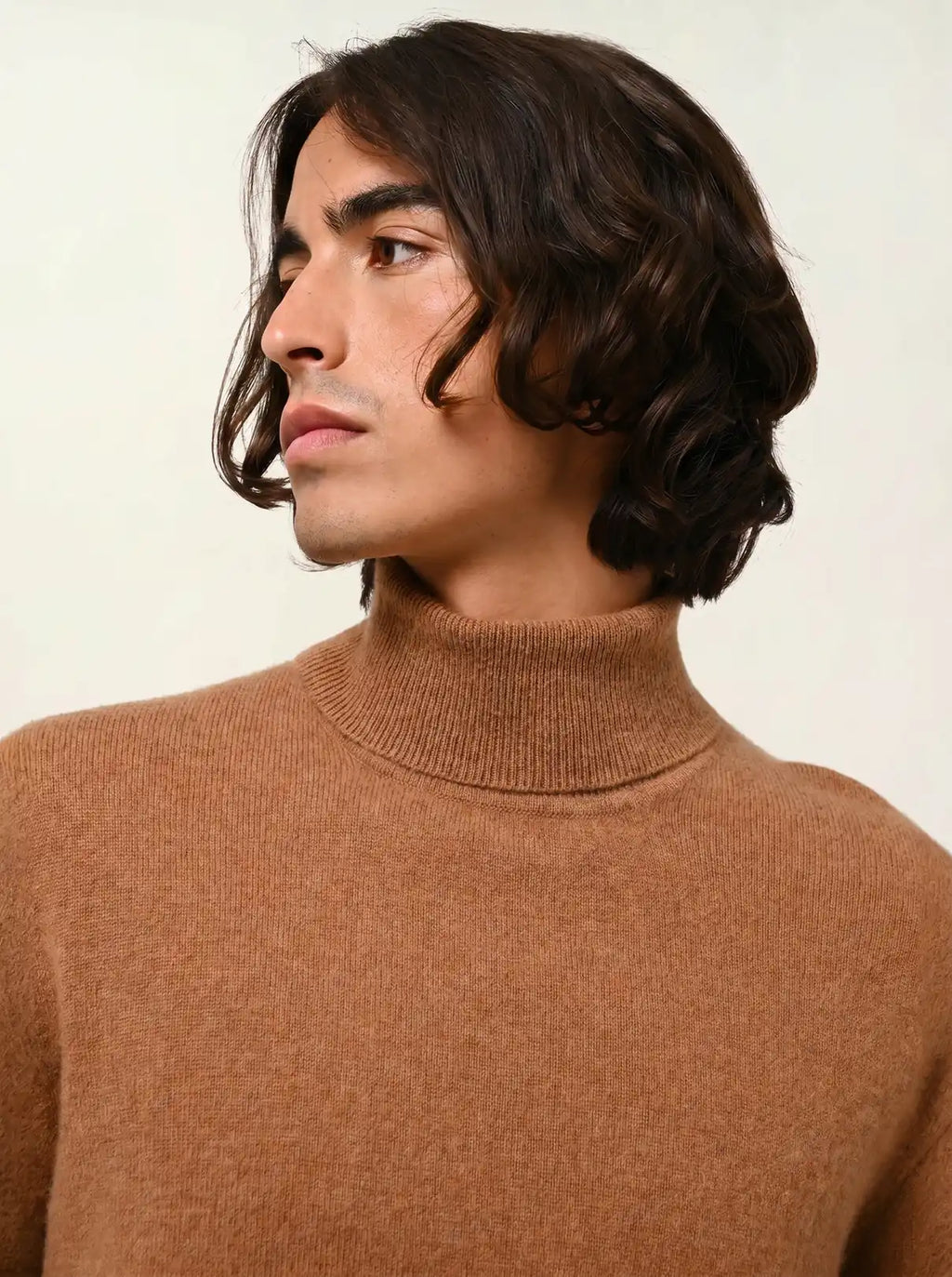 BANGE pull col roulé noisette