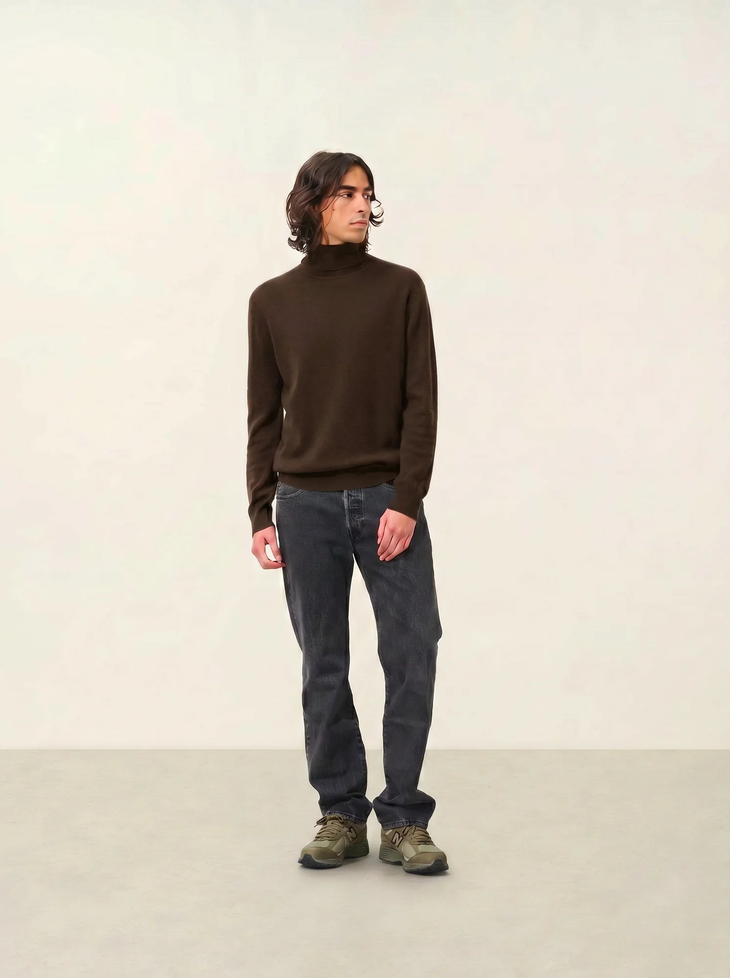 BANGE pull col roulé choco