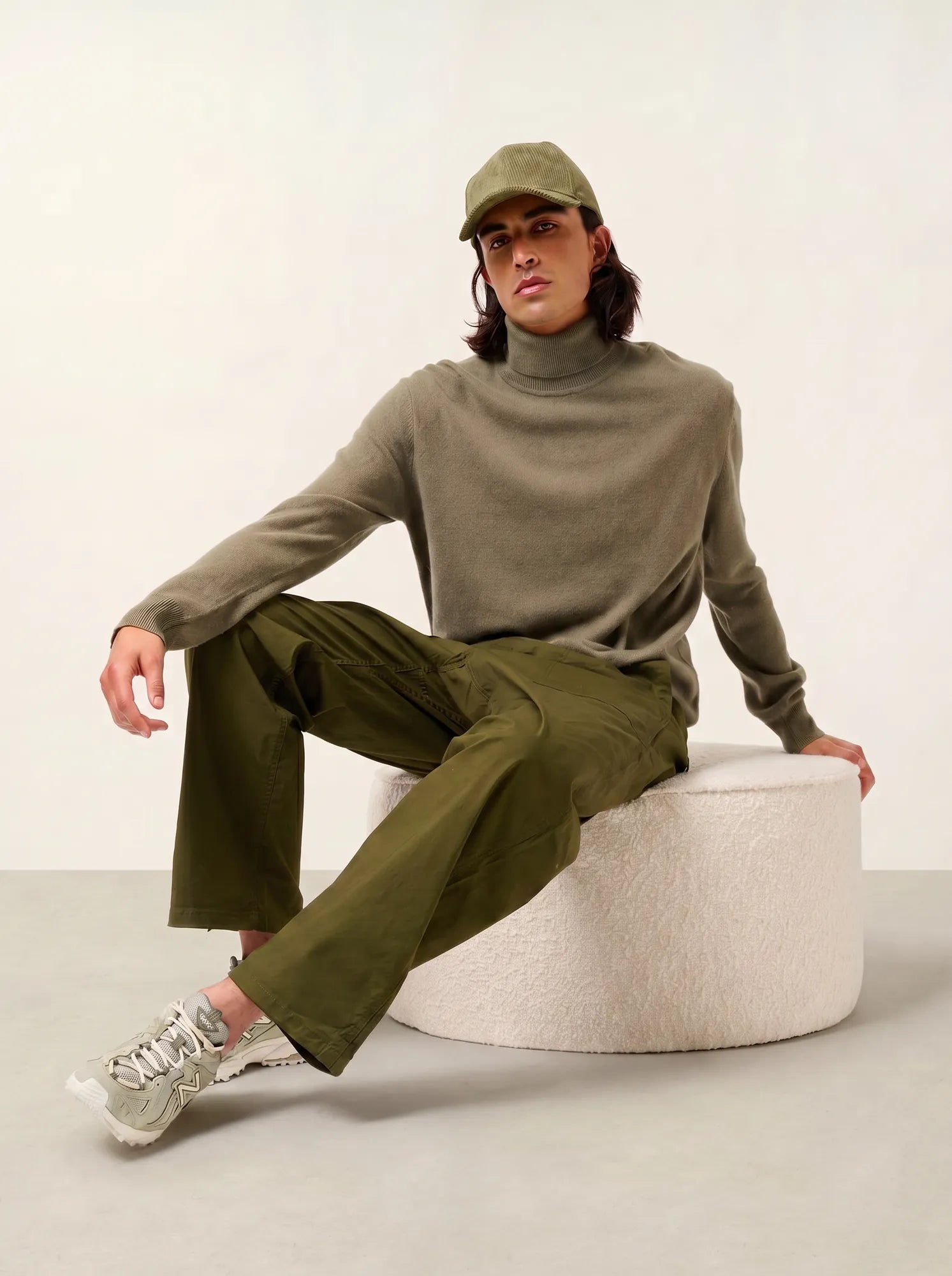 BANGE pull col roulé army