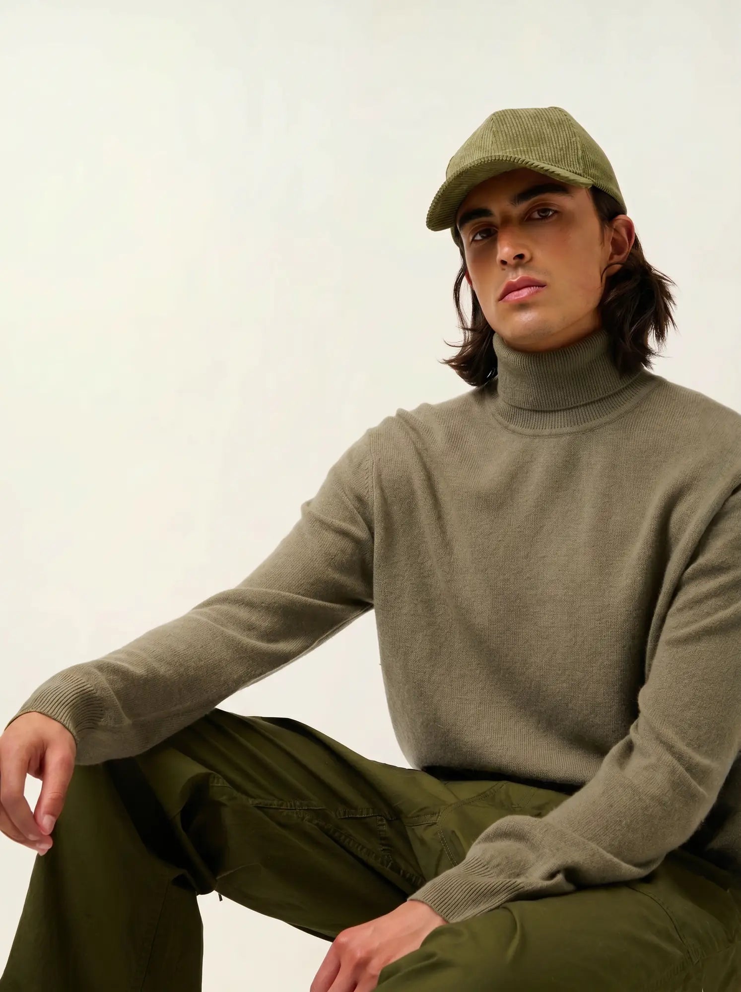 BANGE pull col roulé army