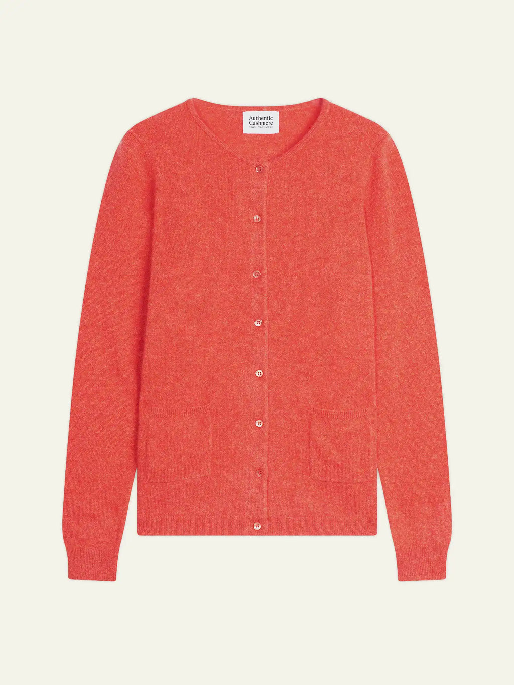CARON Strickjacke Rundhalsausschnitt Orange meliert