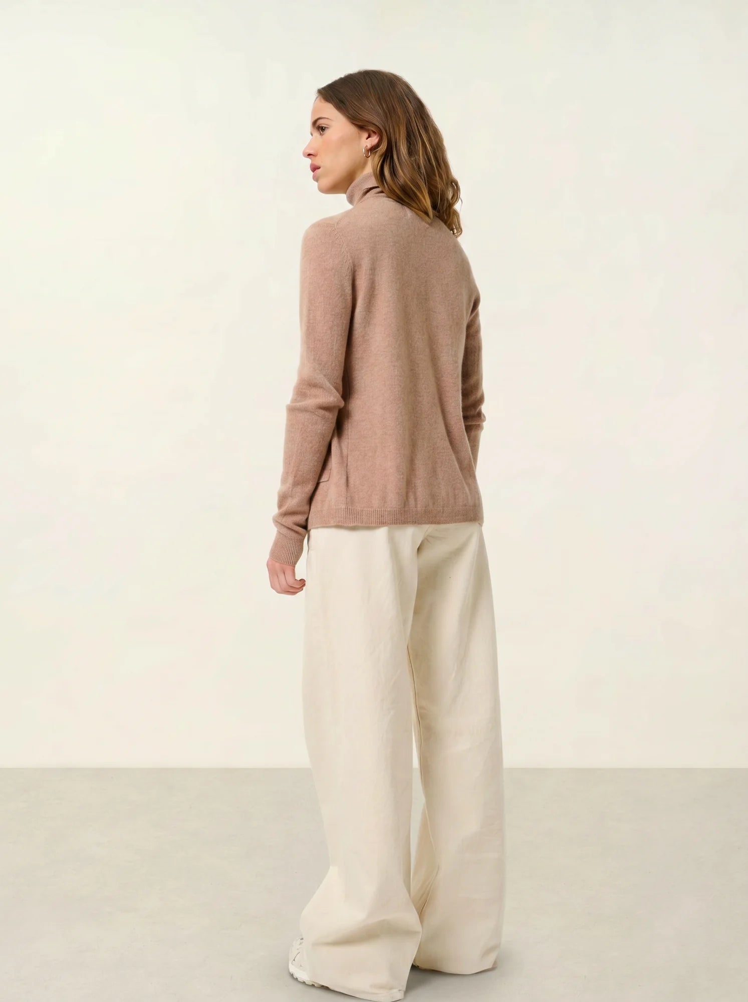 CARON cardigan col rond camel chiné