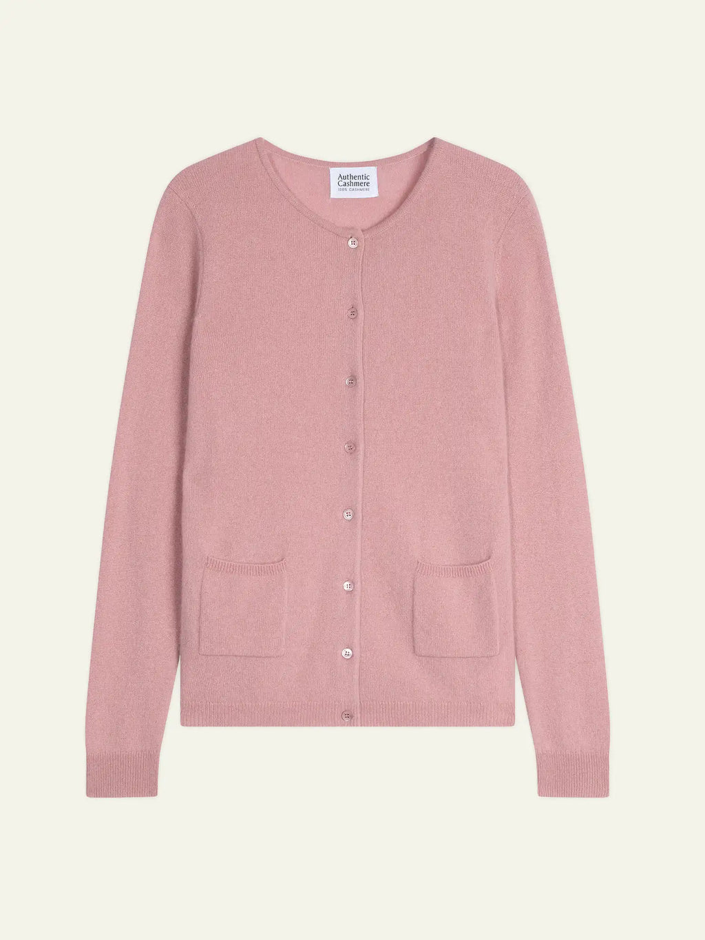 CARON cardigan col rond bois de rose