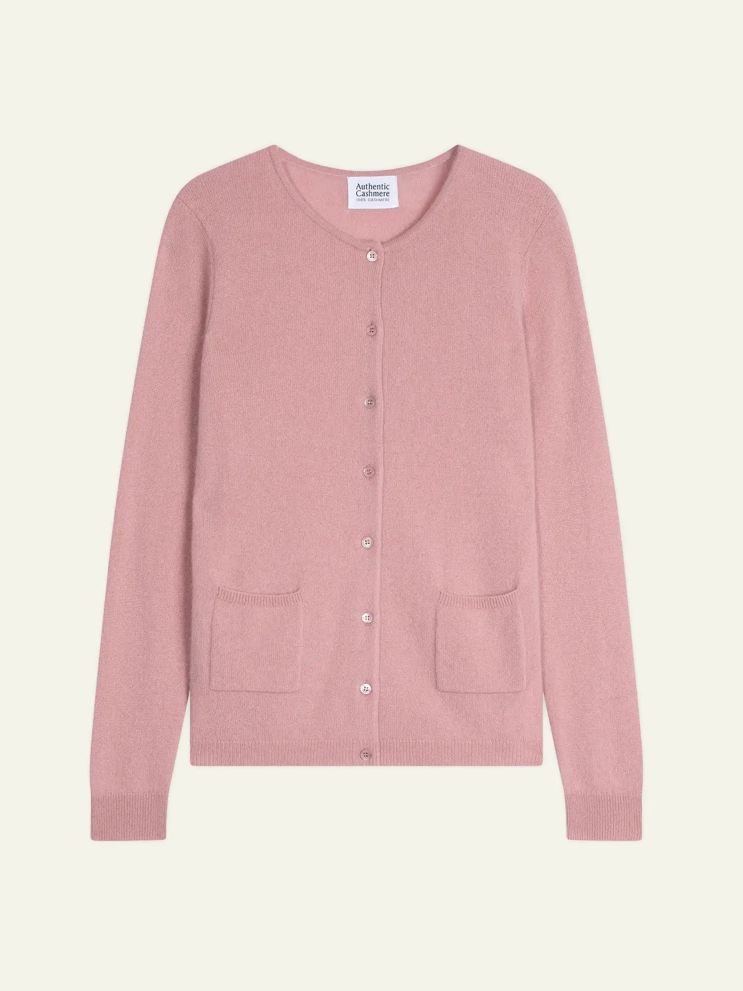 CARON cardigan col rond bois de rose