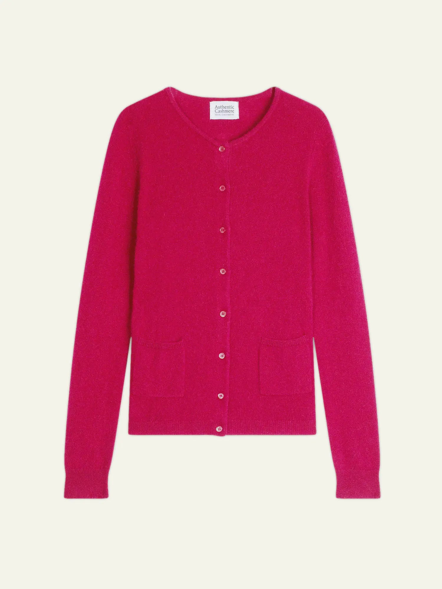 CARON Strickjacke Rundhalsausschnitt Fuchsia