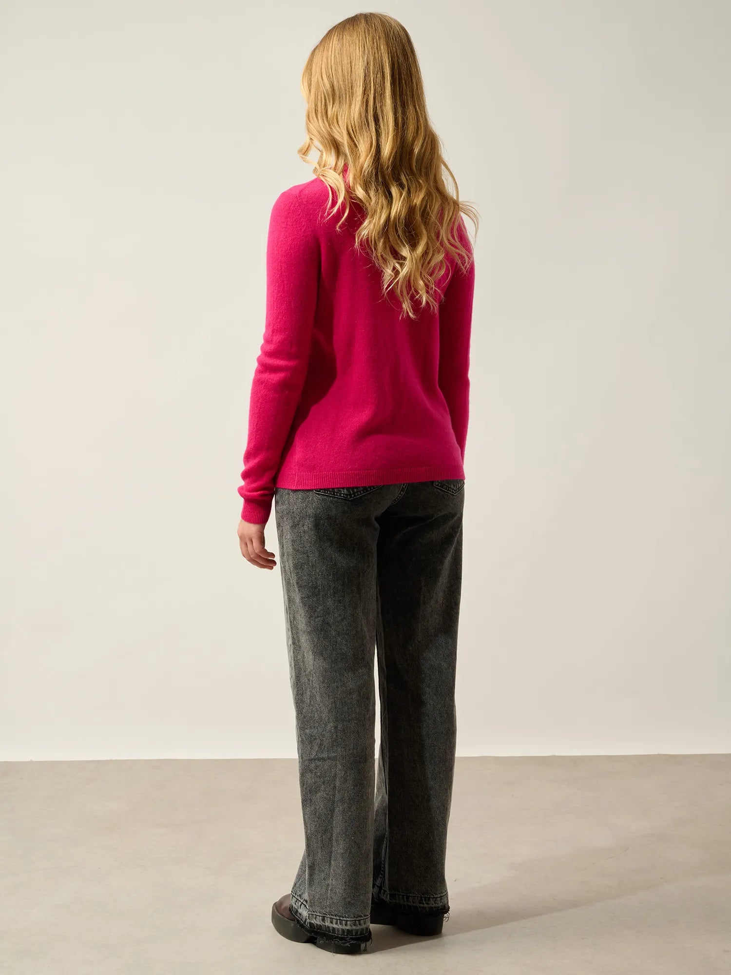CARON Strickjacke Rundhalsausschnitt Fuchsia