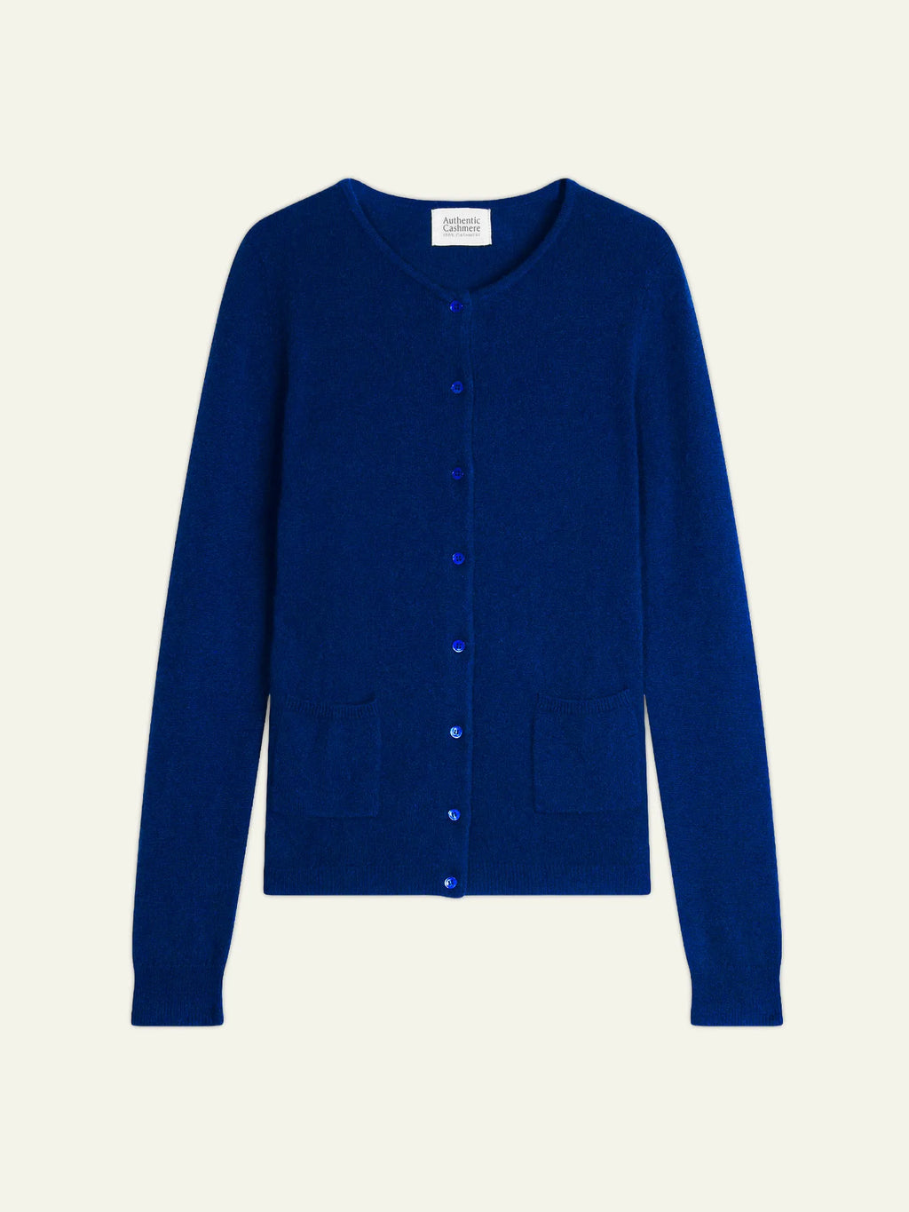 CARON cardigan col rond outremer