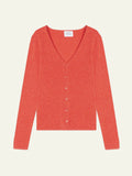 CHALAIS Cardigan Col V Orange Chiné