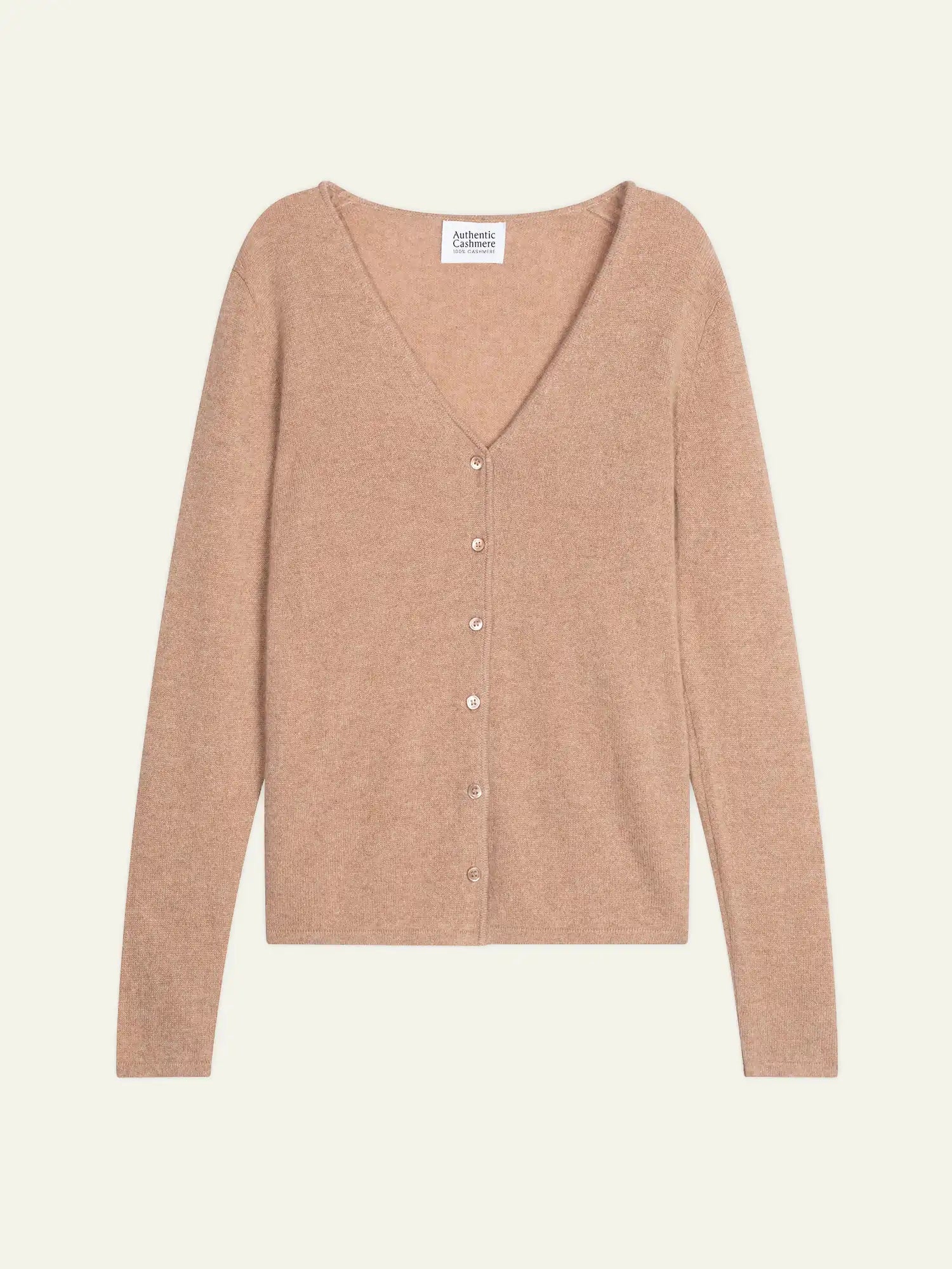 CHALAIS cardigan col V camel chiné
