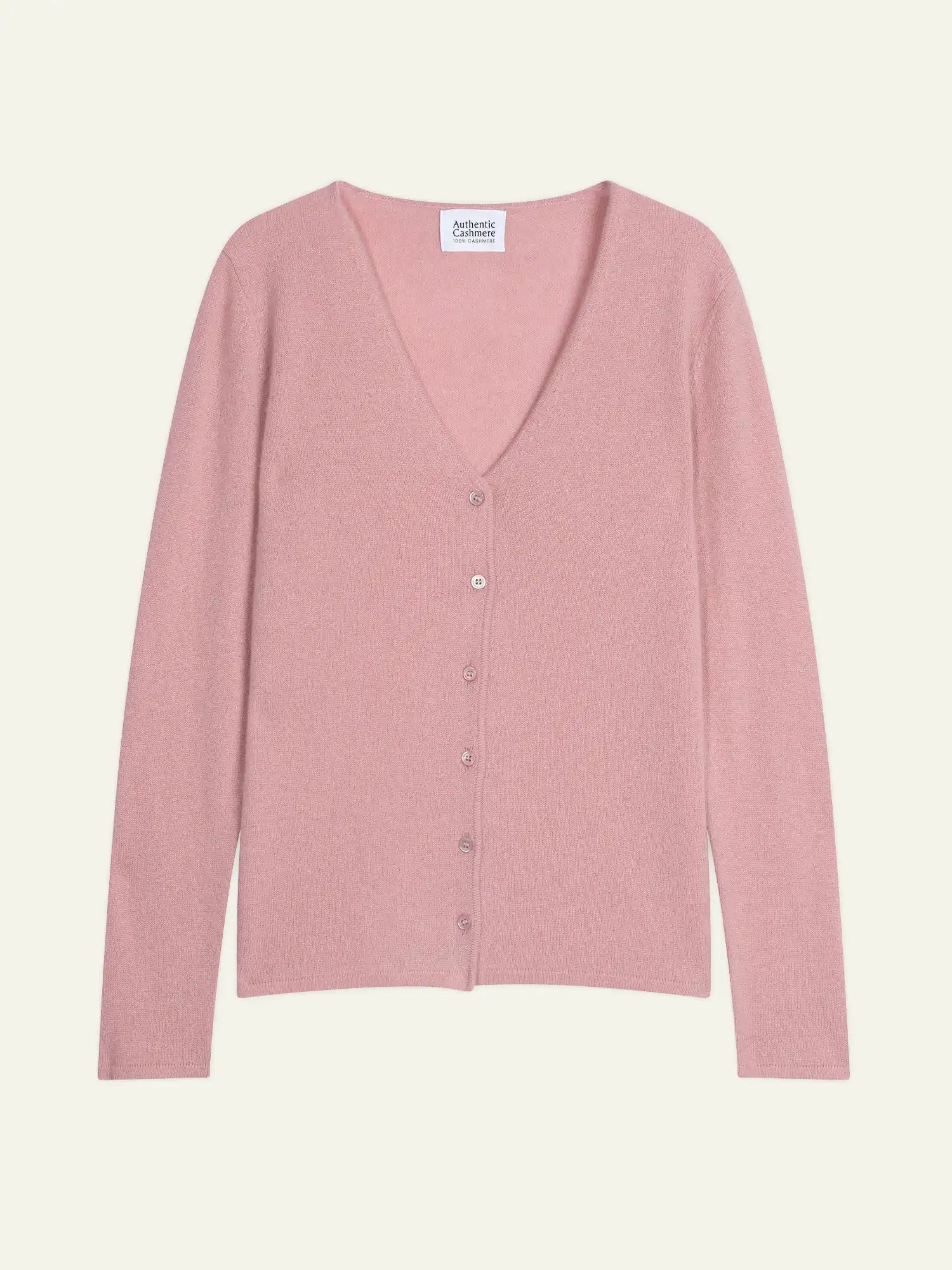 CHALAIS Strickjacke V-Ausschnitt Rosenholz