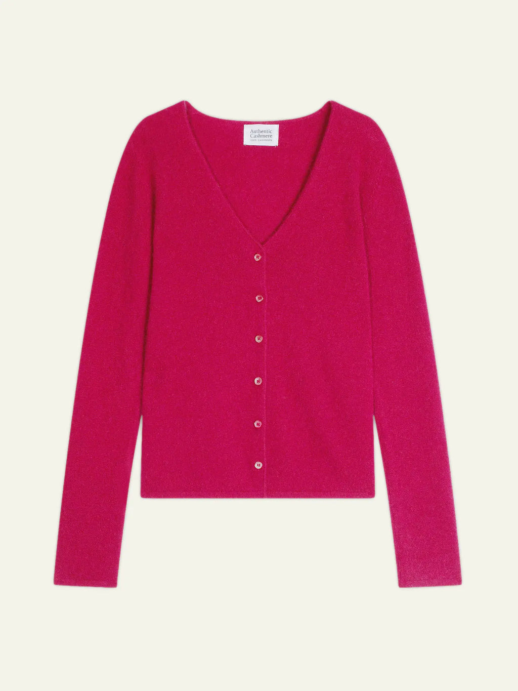 CHALAIS Strickjacke V-Ausschnitt Fuchsia