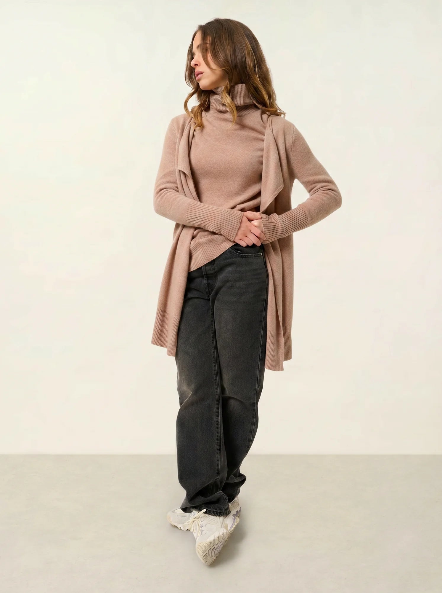 CHÉSERY veste longue camel chiné