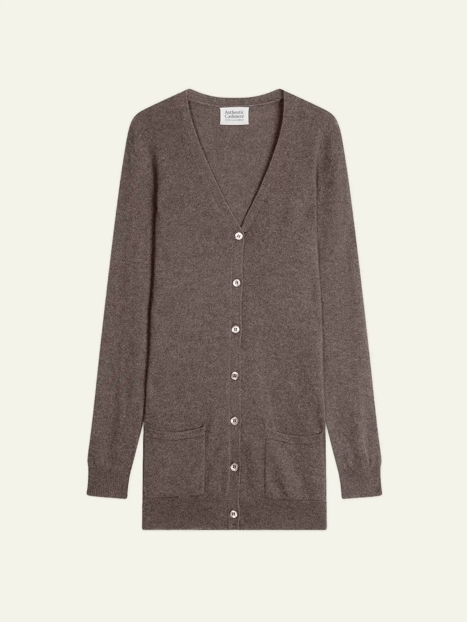 CIMET cardigan col V taupe chiné