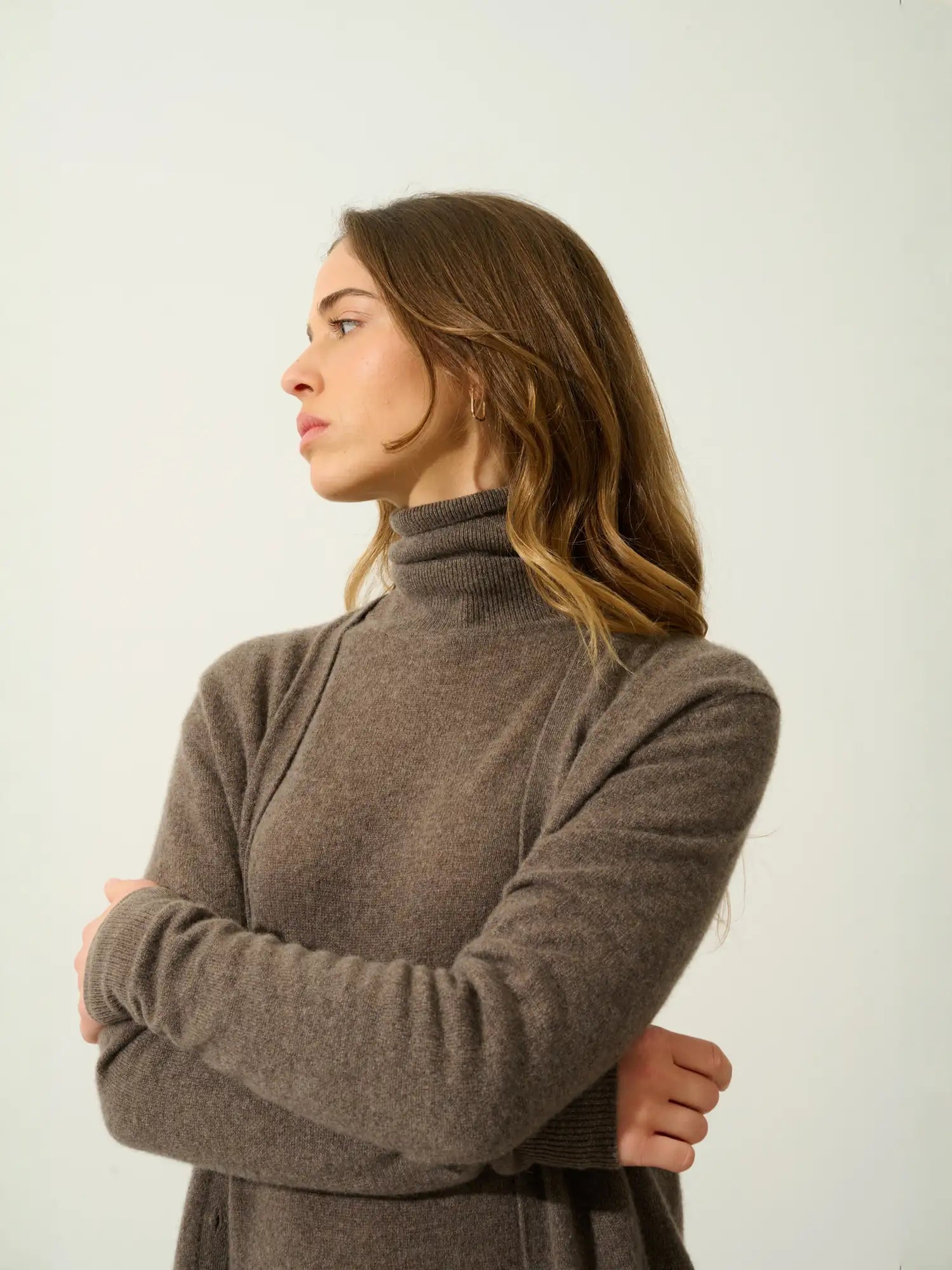 CIMET cardigan col V taupe chiné