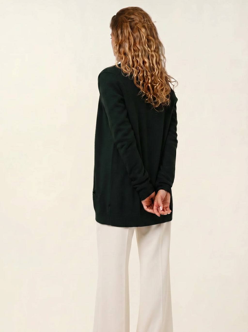 CIMET cardigan col V cyprès