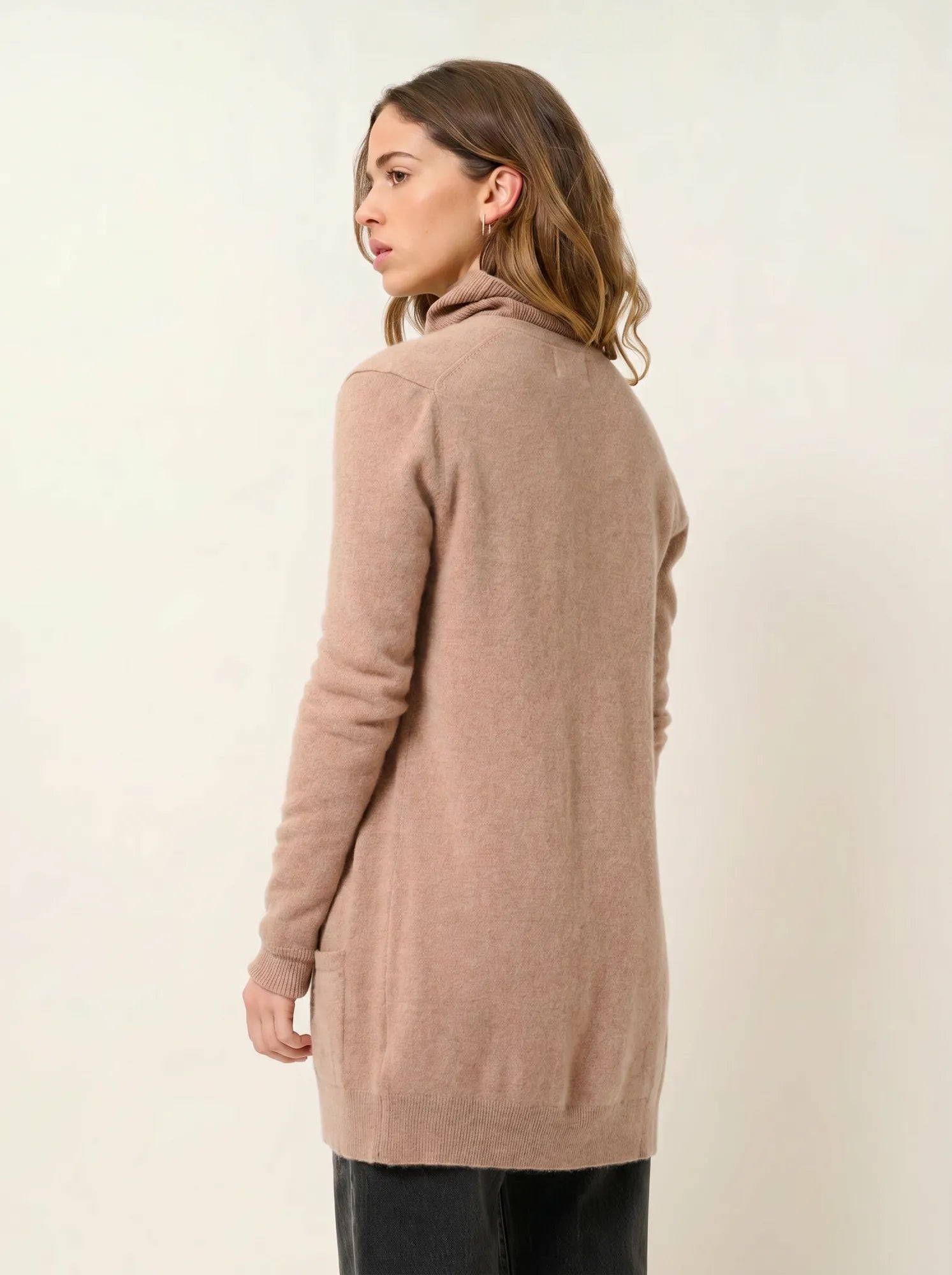 CIMET cardigan col V camel chiné