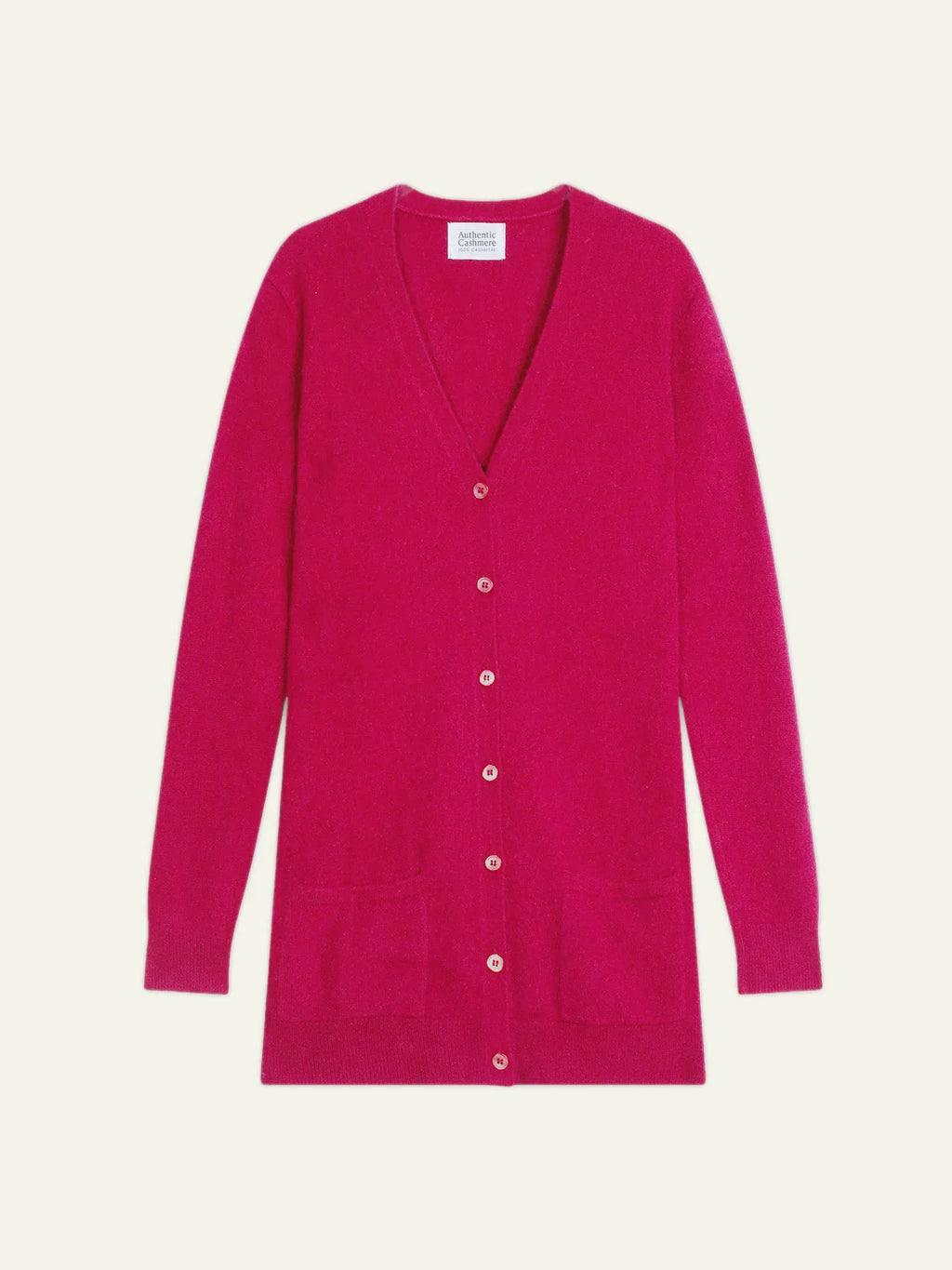 CIMET Strickjacke V-Ausschnitt Fuchsia