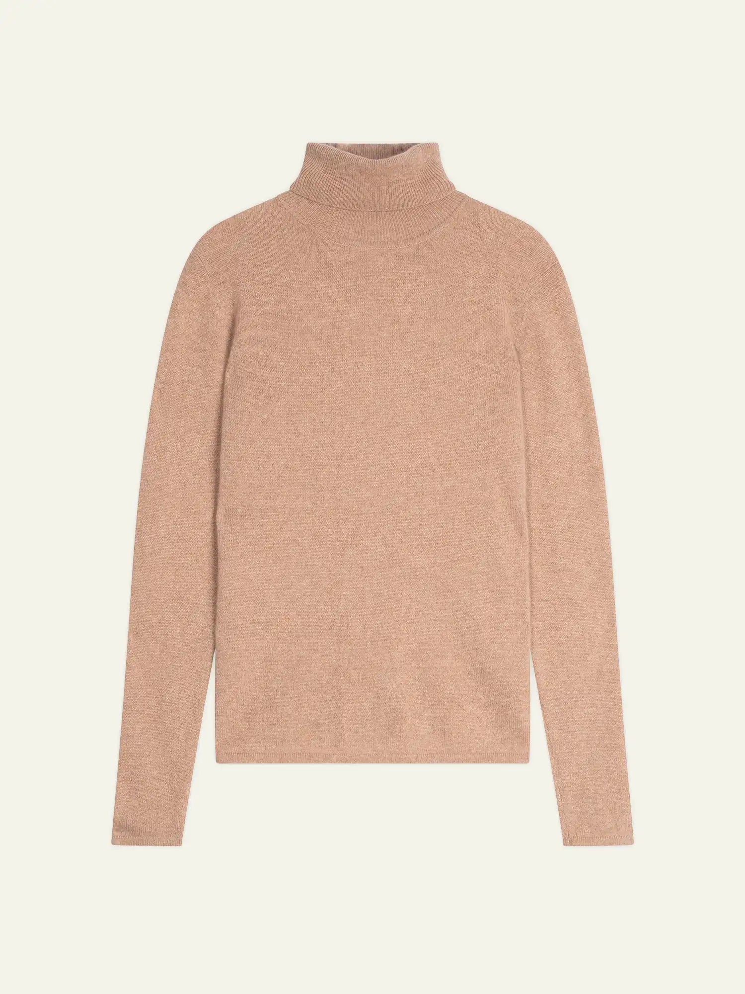 BISE pull col roulé camel chiné