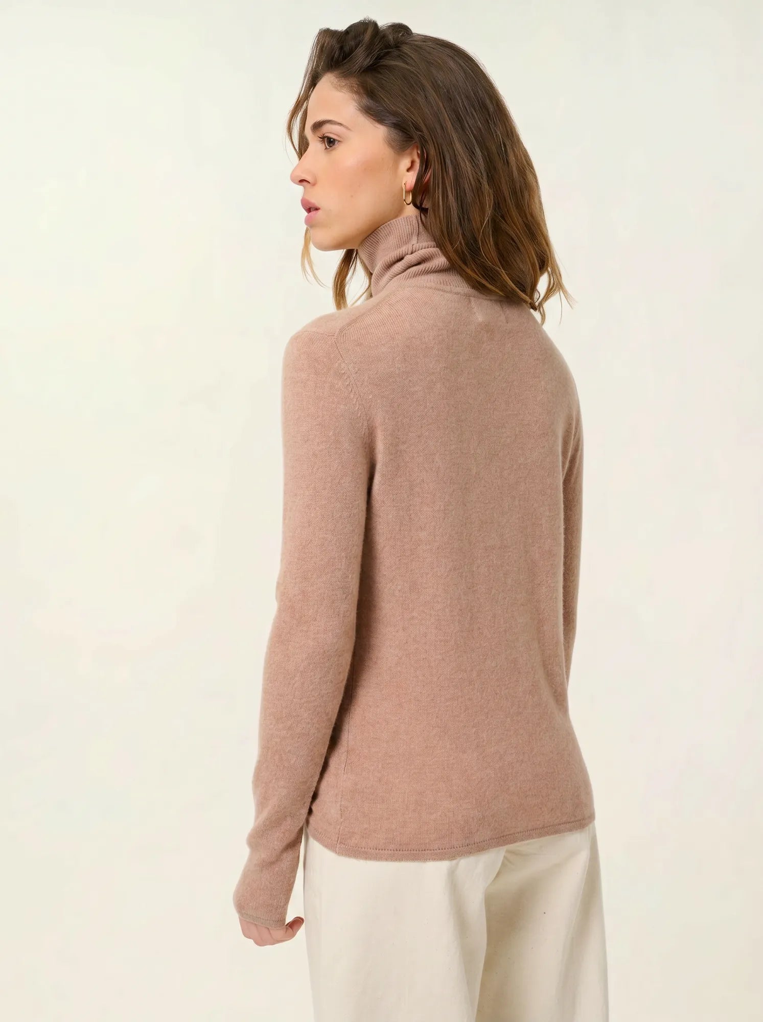 BISE pull col roulé camel chiné