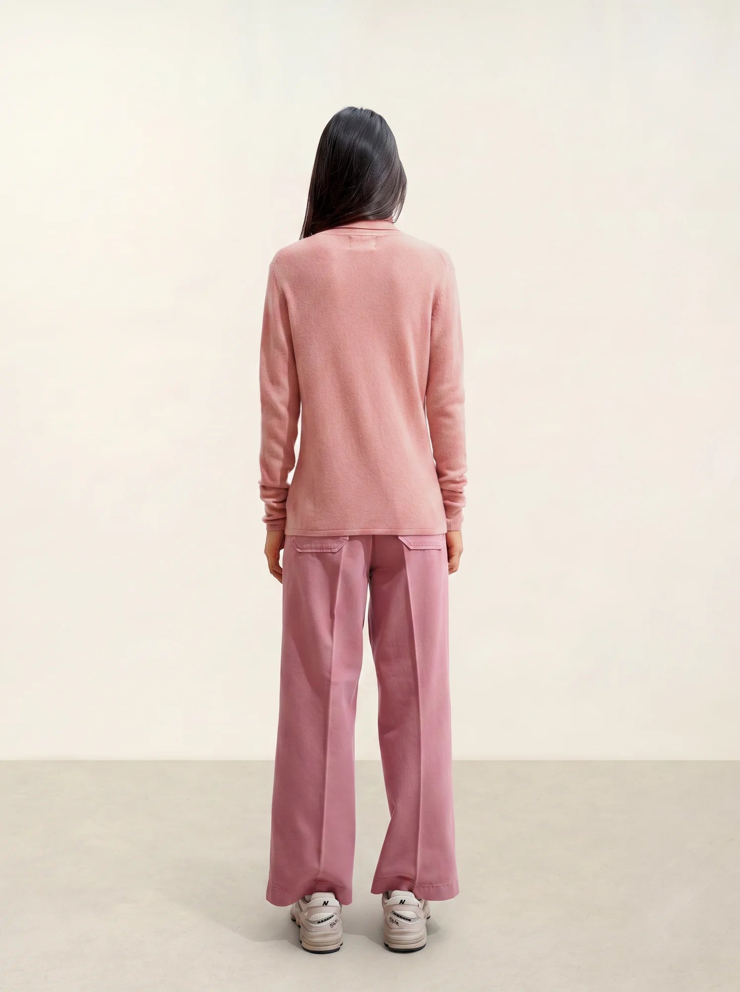 BISE pull col roulé bois de rose