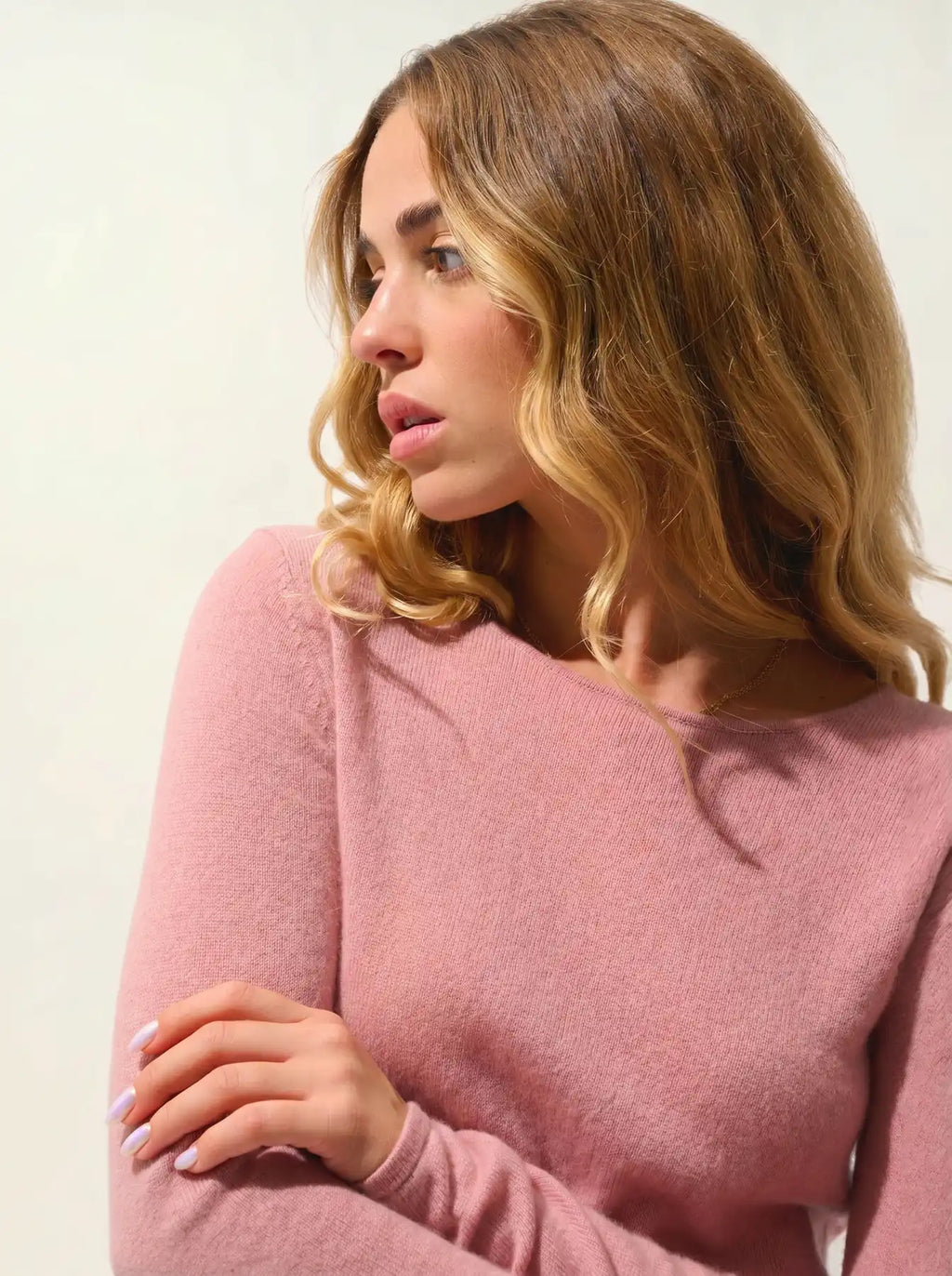 CRIOU Pullover U-Boot-Ausschnitt Rosenholz
