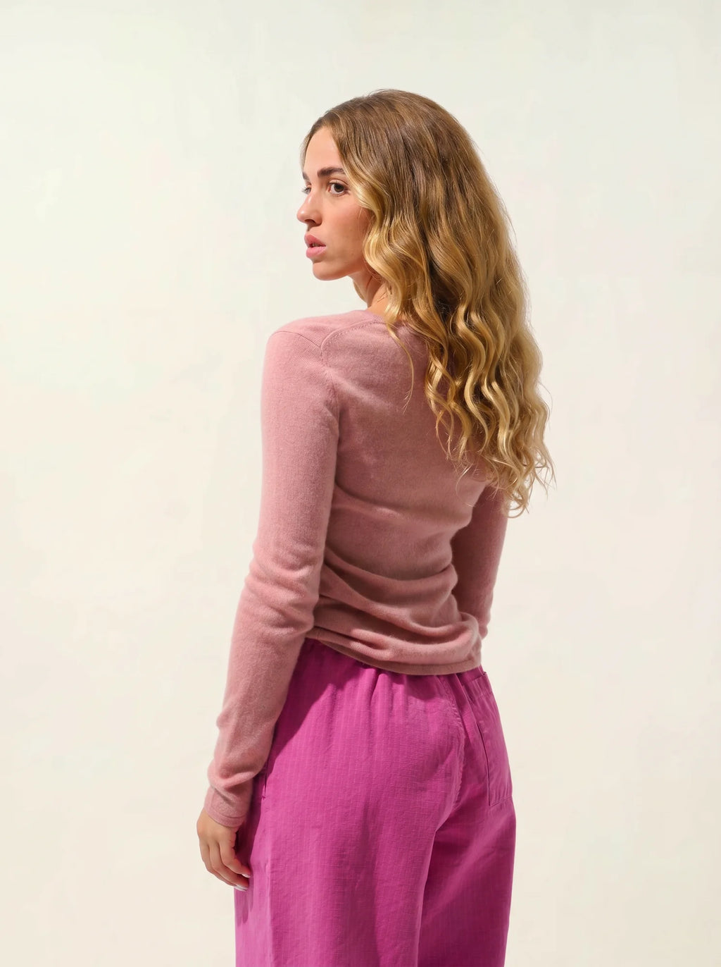 CRIOU Pullover U-Boot-Ausschnitt Rosenholz