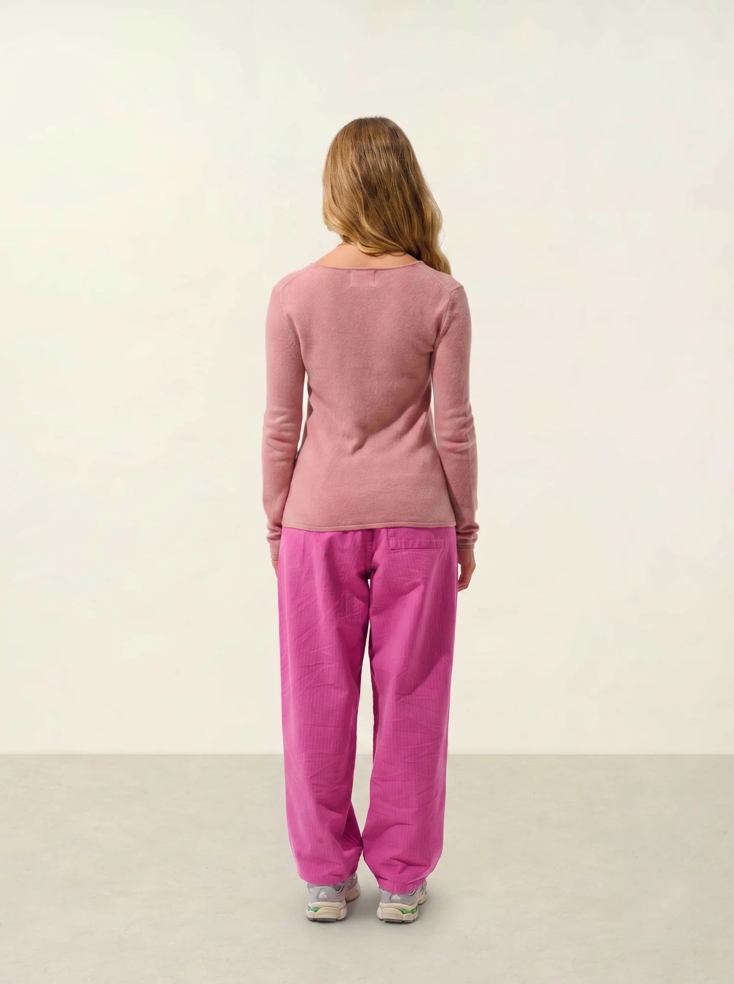 CRIOU Pullover U-Boot-Ausschnitt Rosenholz