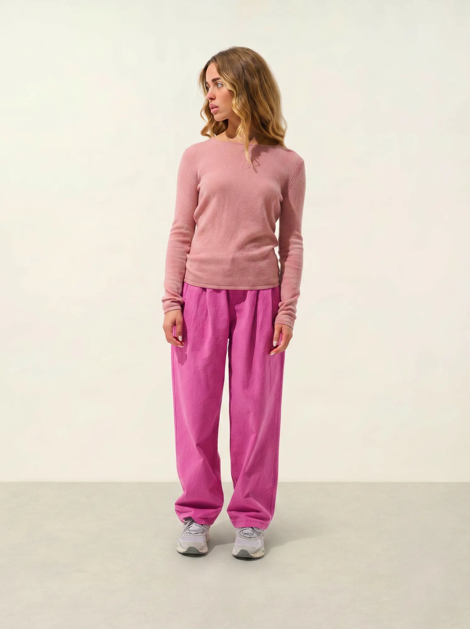 CRIOU Pullover U-Boot-Ausschnitt Rosenholz