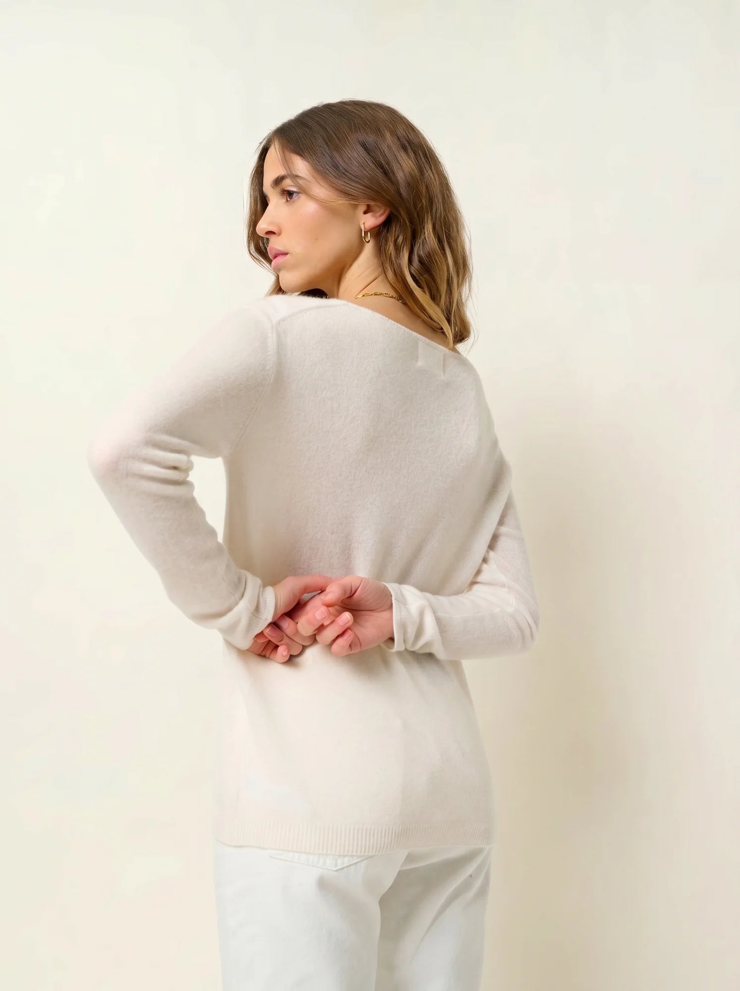 LANFON pull col rond ivoire