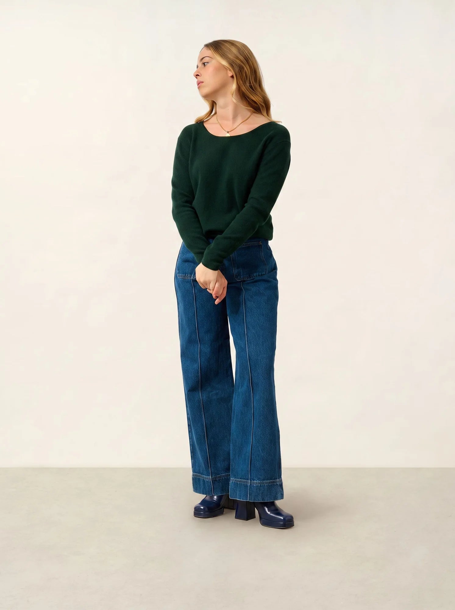 LANFON sweater crew neck cypress