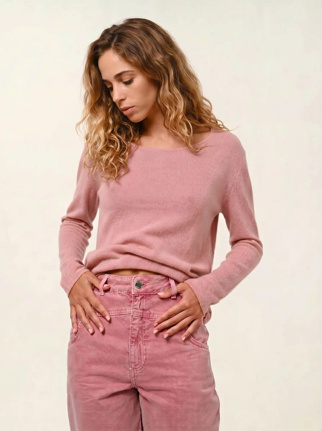 LANFON pull col rond bois de rose