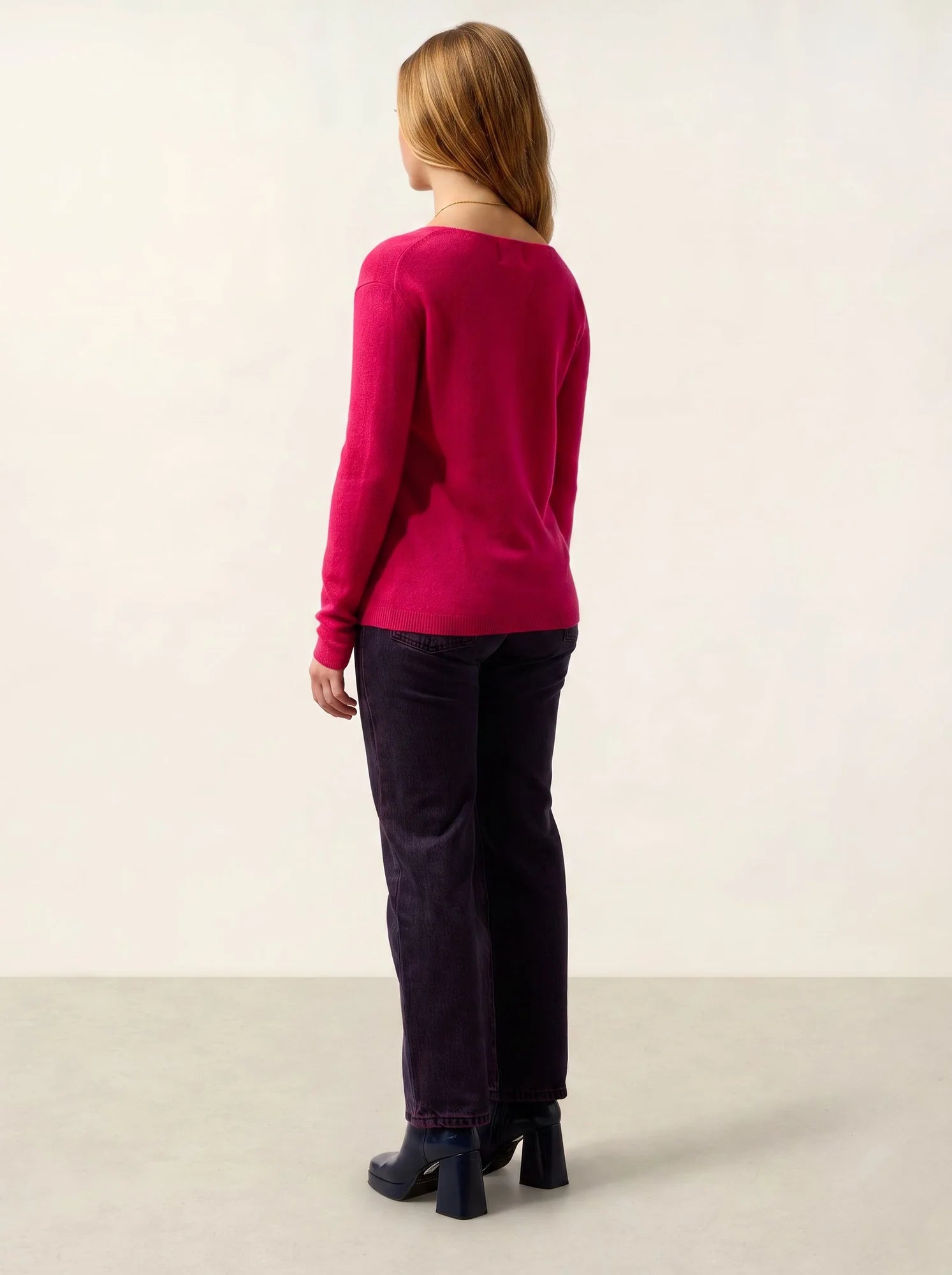 LANFON sweater crew neck fuchsia