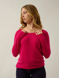 LANFON pullover rundhalsausschnitt fuchsia