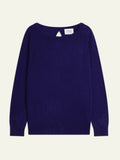 DIBONA Sweater Boat Neck Drop Back Deep Purple