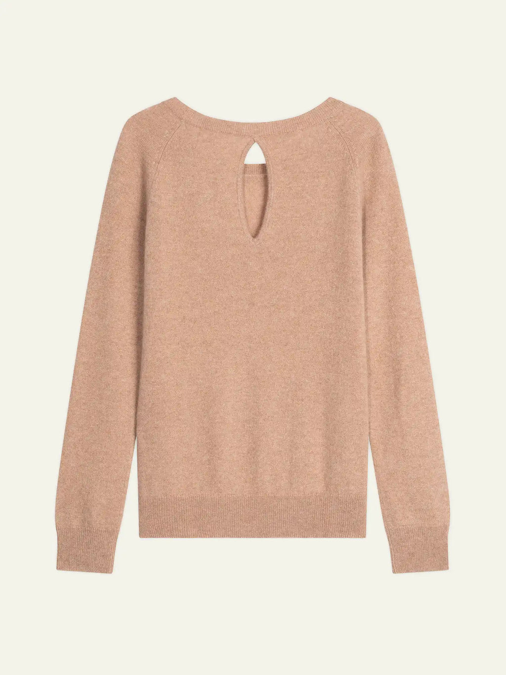 DIBONA pullover u-boot-ausschnitt tropfen hinten camel meliert