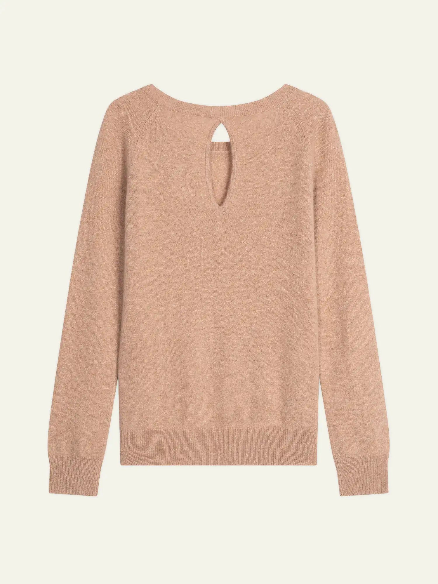 DIBONA pullover u-boot-ausschnitt tropfen hinten camel meliert