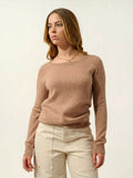 DIBONA pullover u-boot-ausschnitt tropfen hinten camel meliert