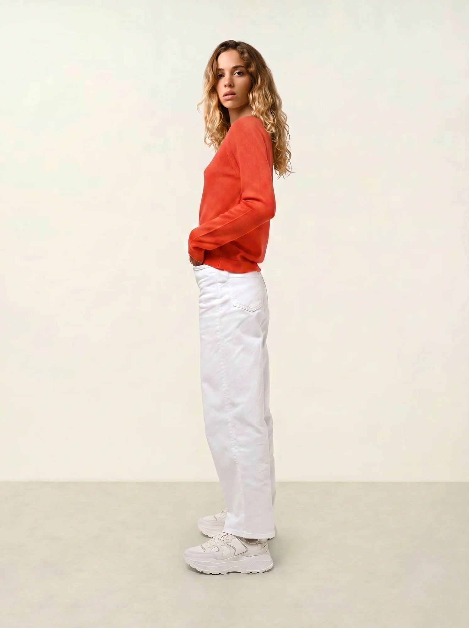 ECRIN Pullover Rundhalsausschnitt Orange