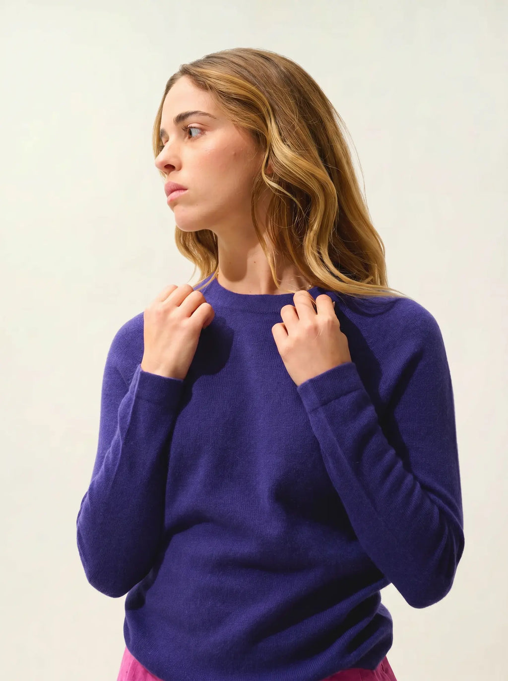 ECRIN Pullover Rundhalsausschnitt Violett