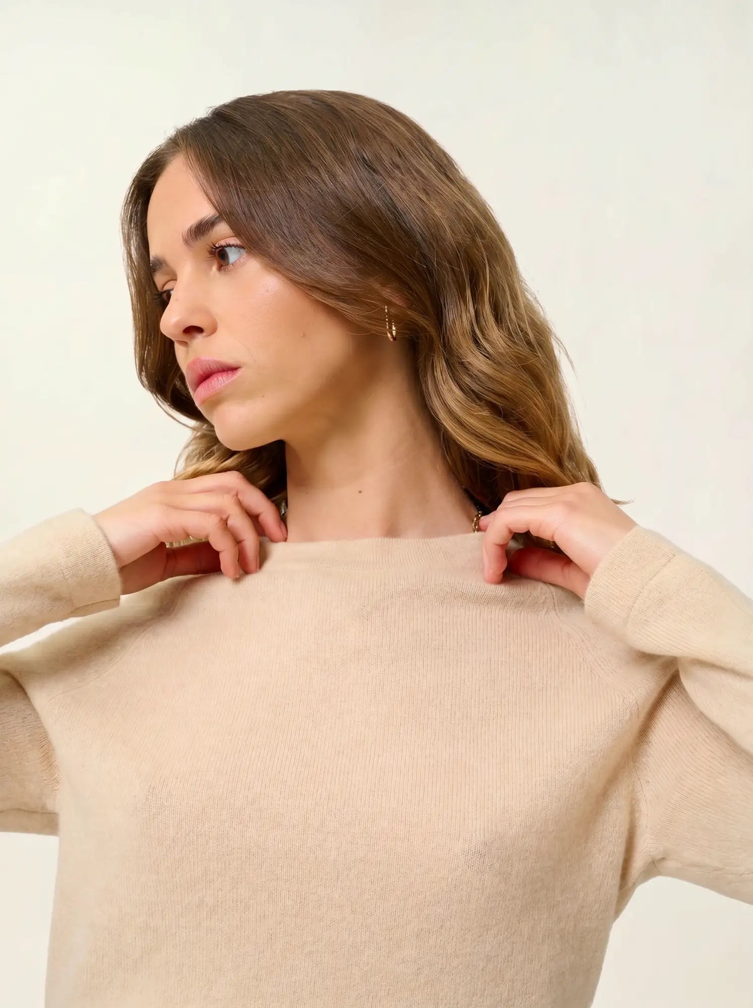 ECRIN pull col rond sable