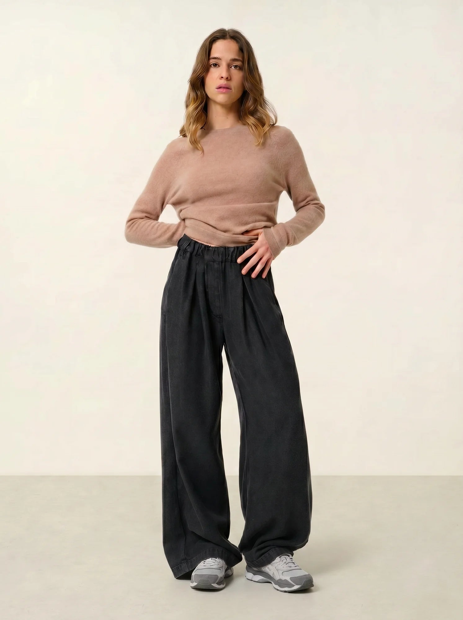 ECRIN pull col rond camel chiné