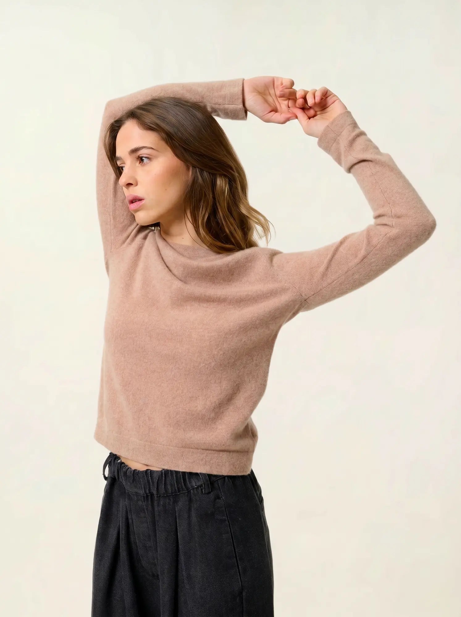 ECRIN pull col rond camel chiné