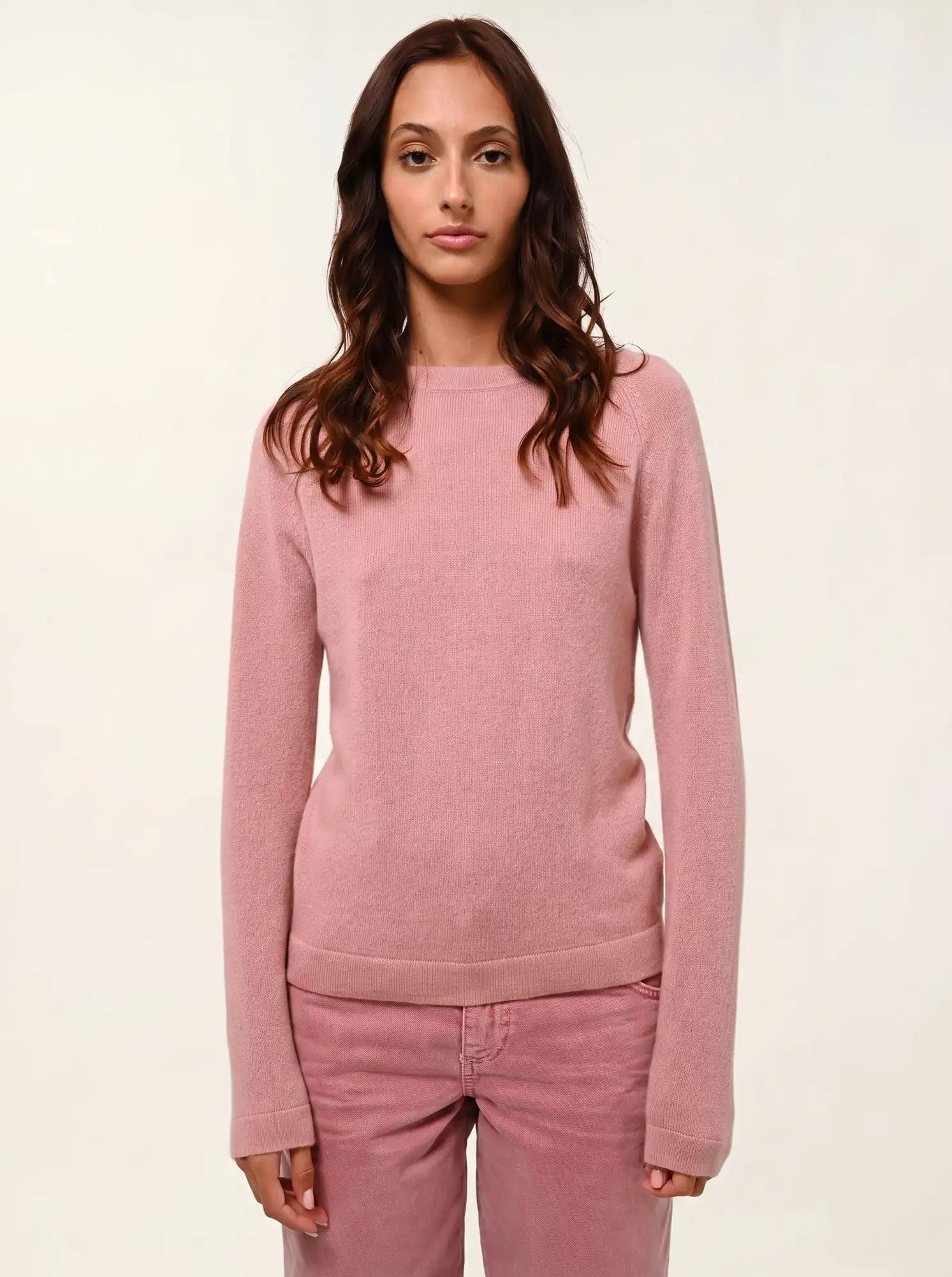 ECRIN pull col rond bois de rose