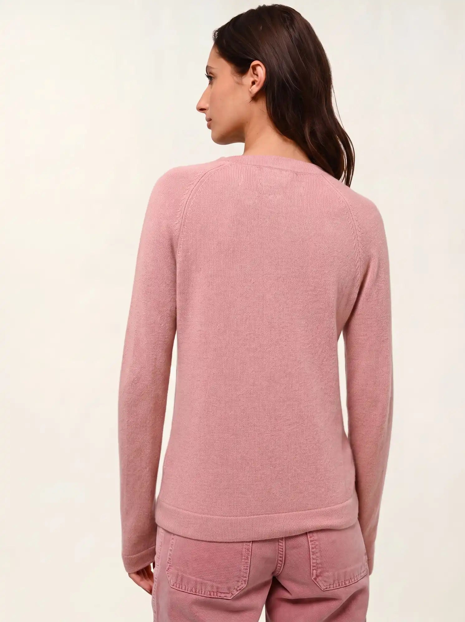ECRIN pull col rond bois de rose