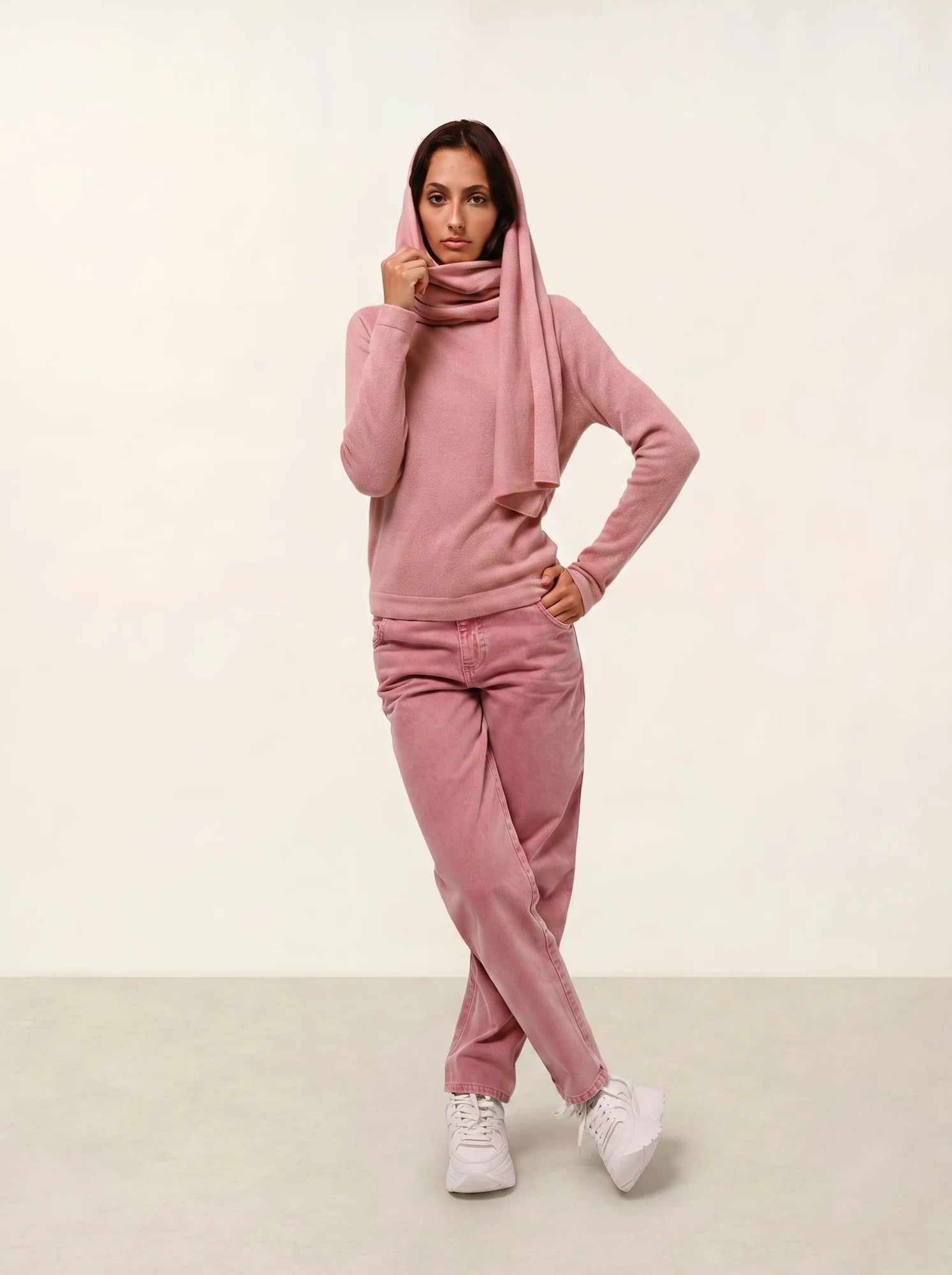 ECRIN pull col rond bois de rose