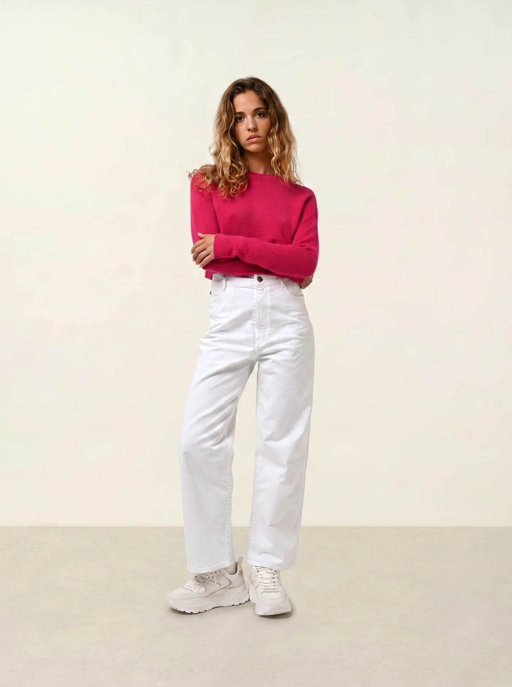 ECRIN pull col rond fuchsia